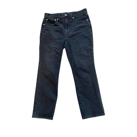 Madewell High Rise Slim Demi-Boot Jeans‎ Lunar Wash Women's Size 27P black - Picture 1 of 9